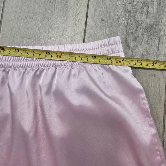 Victorias Secret Satin Pajama Set Pink Striped Button top Shorts Sleepwear XXL - Picture 7 of 13